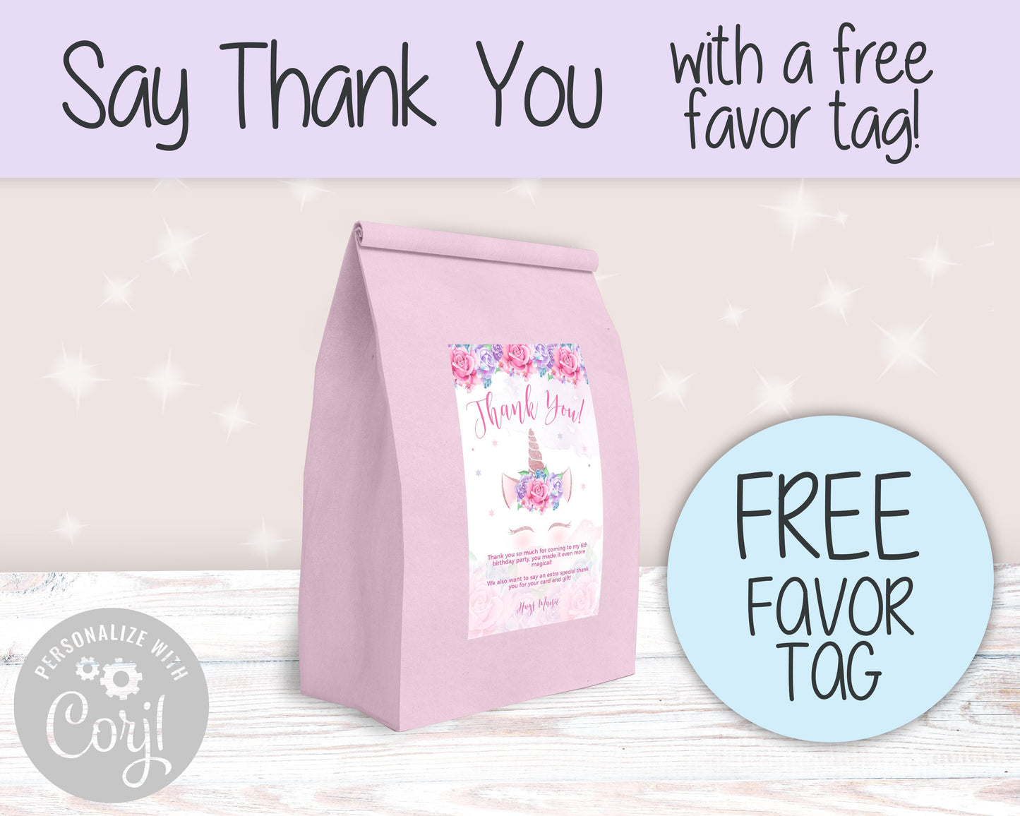 UNICORN Birthday Invitation + FREE Favor Tag  |  Rainbow Invitation Instant Download  |  Unicorn Party Invitations  | Editable Invitation