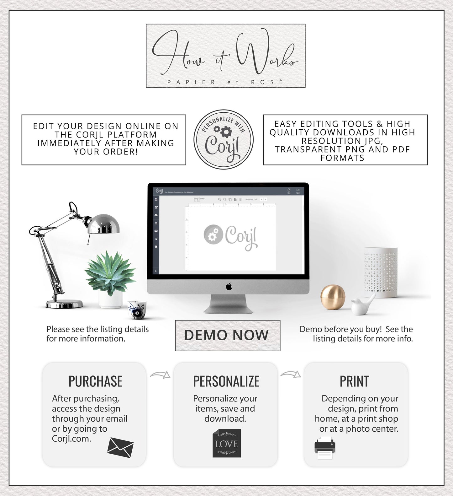 Editable 16pc FULL Branding Plus Brand Board Blush Marble Logo Kit | DIY Instant Template | Premade Business Startup Logo Set HP-001