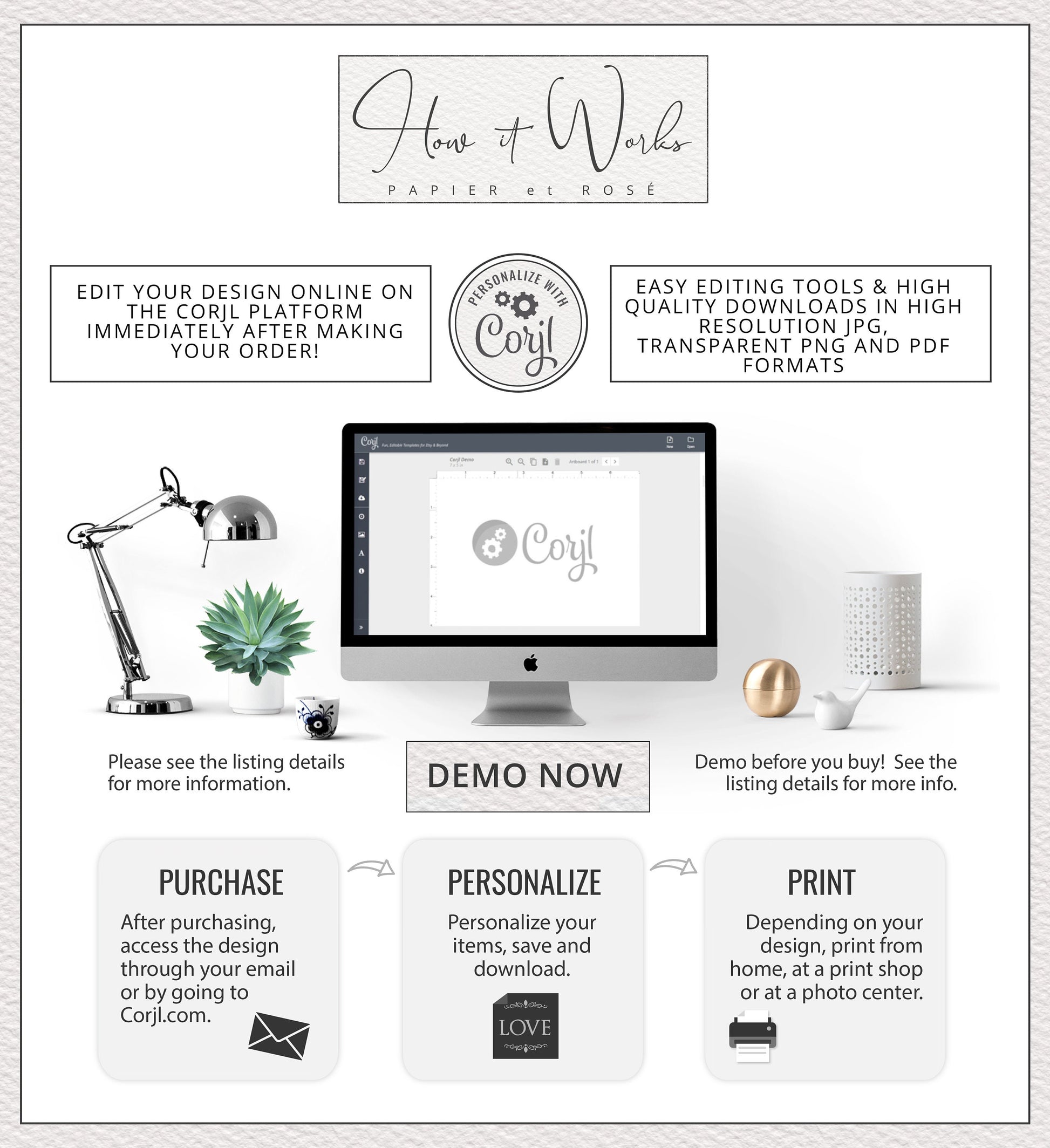Editable 14pc Full Branding Plus Brand Board Blush Marble Logo Kit | DIY Instant Template | Premade Business Startup Logo Set HP-001