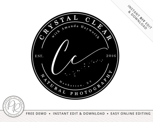 Editable Premade Classic Circular Elegant Photography Logo | Instant Download Stamp Watermark Editable Business Logo Template - PR0343