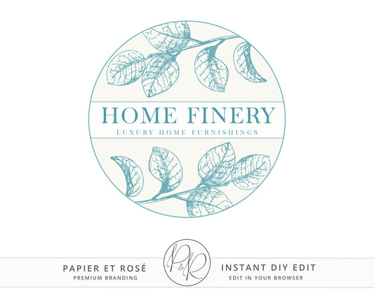 DIY Editable Round Vintage Logo Template | Instant Watermark Shabby Chic Circular Farmhouse Logo Download DIY Logo Premade Template - PR0378