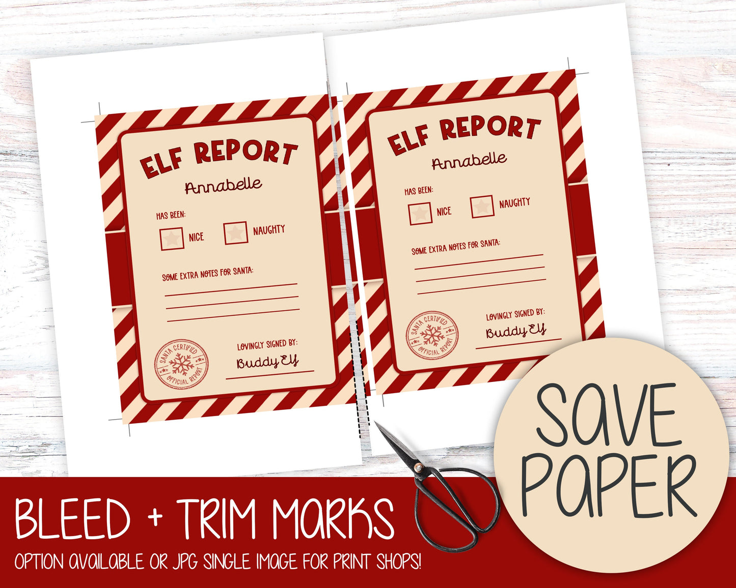 PRINTABLE Elf Report Slip EDITABLE A6 Instant Download DIY Editing Elves Update Elf Prop Ideas Elf Activity Elf Kit - PR0423