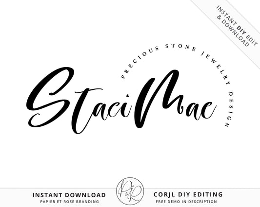 Editable Signature Logo Typography Simple Template | Instant Photography Including Watermark Logo Download DIY Premade Template - PR0463