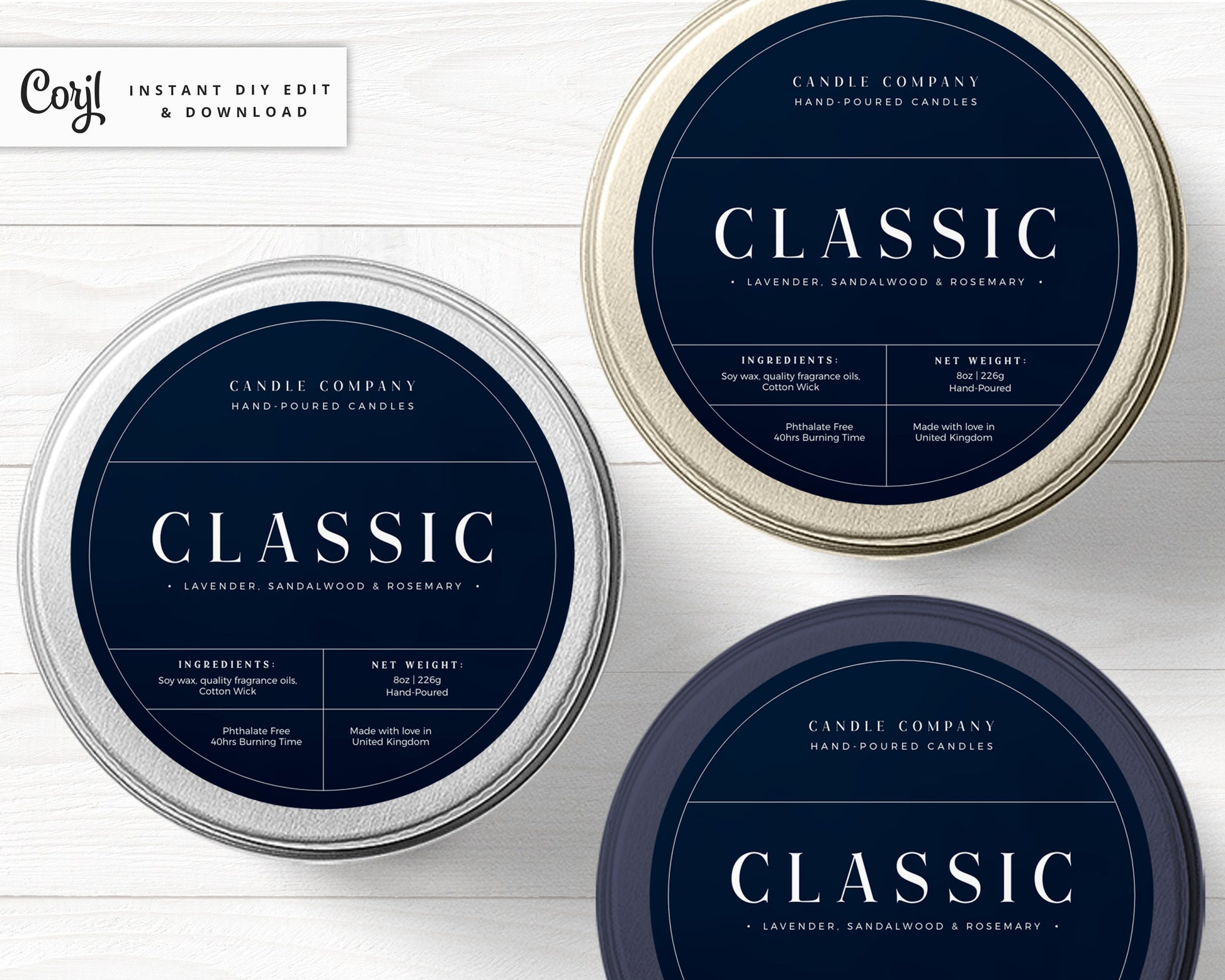 Soy Candle Labels Editable Label Product Label Template DIY Label