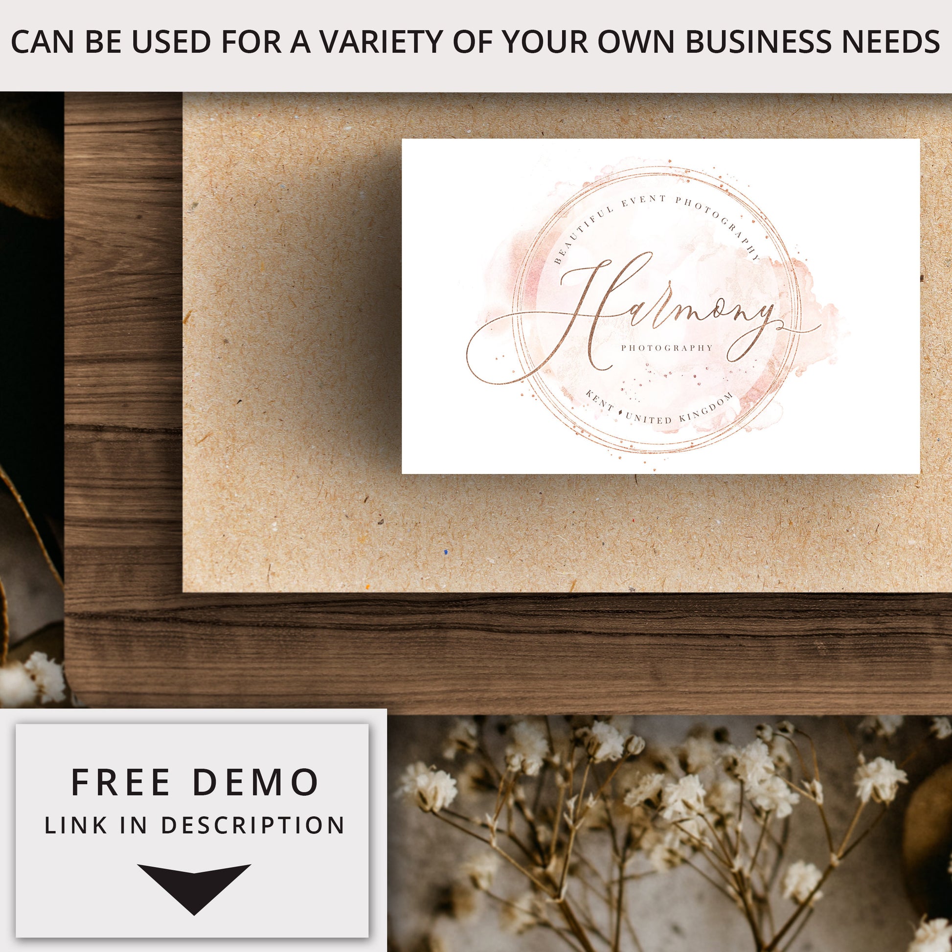 Editable 16pc FULL Branding Plus Brand Board Blush Marble Logo Kit | DIY Instant Template | Premade Business Startup Logo Set HP-001