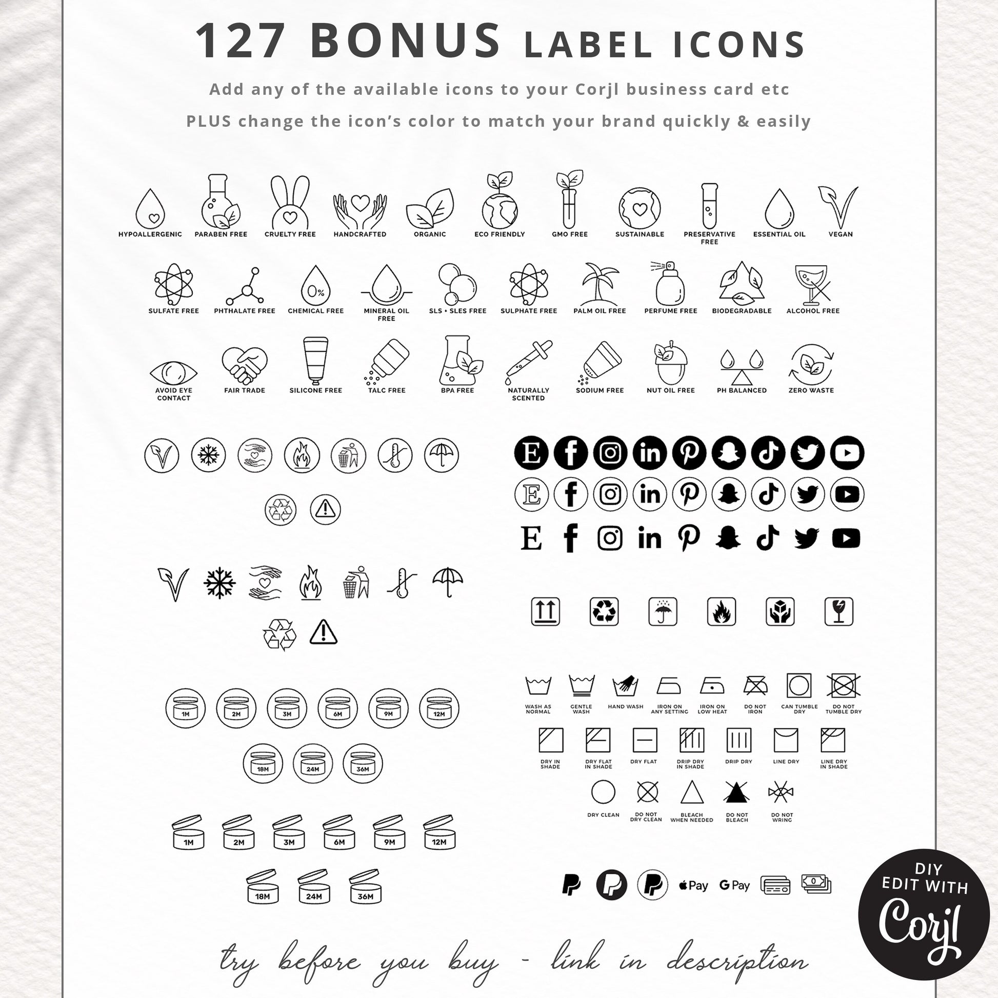 Editable 14pc Full Branding Plus Brand Board Blush Marble Logo Kit | DIY Instant Template | Premade Business Startup Logo Set HP-001