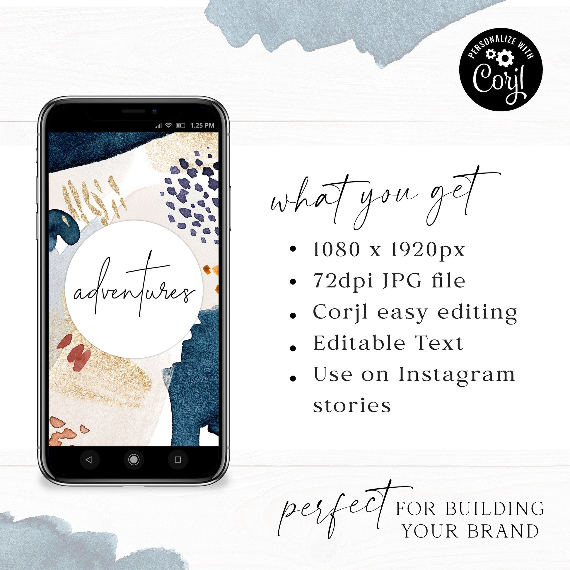 DIY Instagram Highlights Instagram Story Cover Template Instagram Highlights Design Abstract Watercolor - PR0642 - AA-001