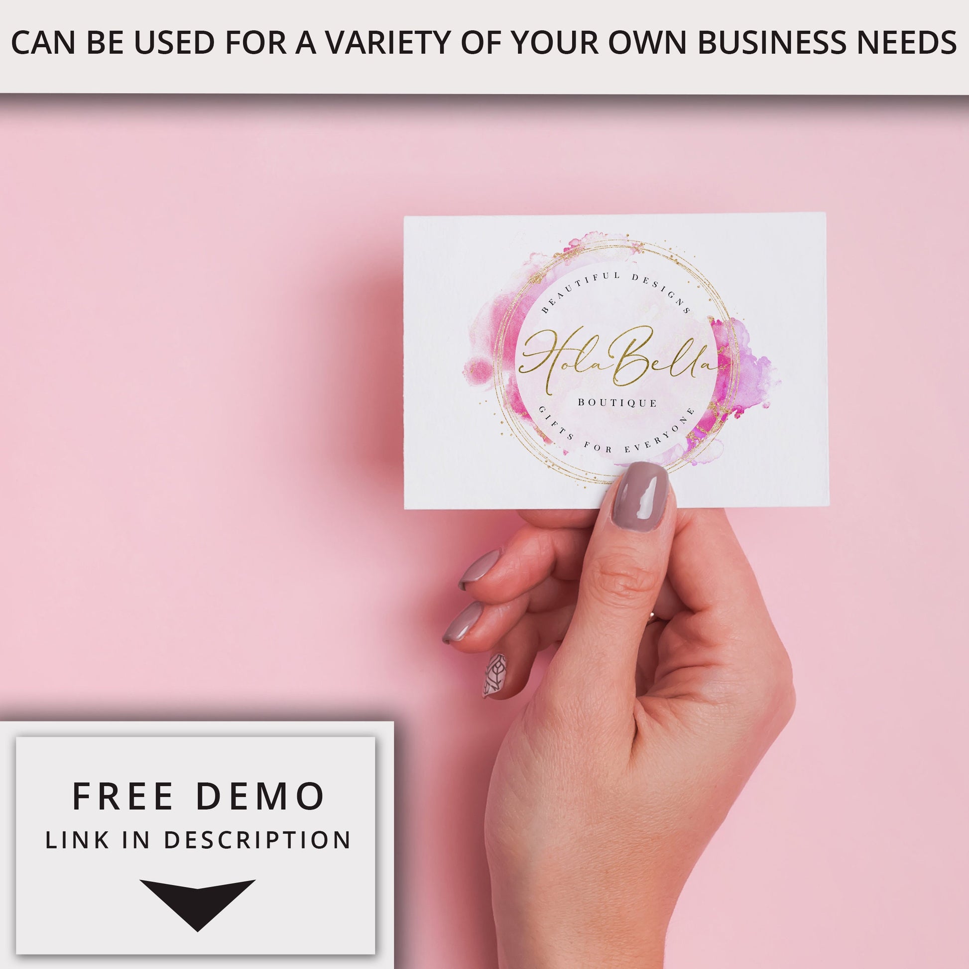 DIY Branding Bundle, Editable Templates, Pink Marble & Gold Glitter, Beauty Logo, Lash Logo, Premade logo, Branding Kit HB-001