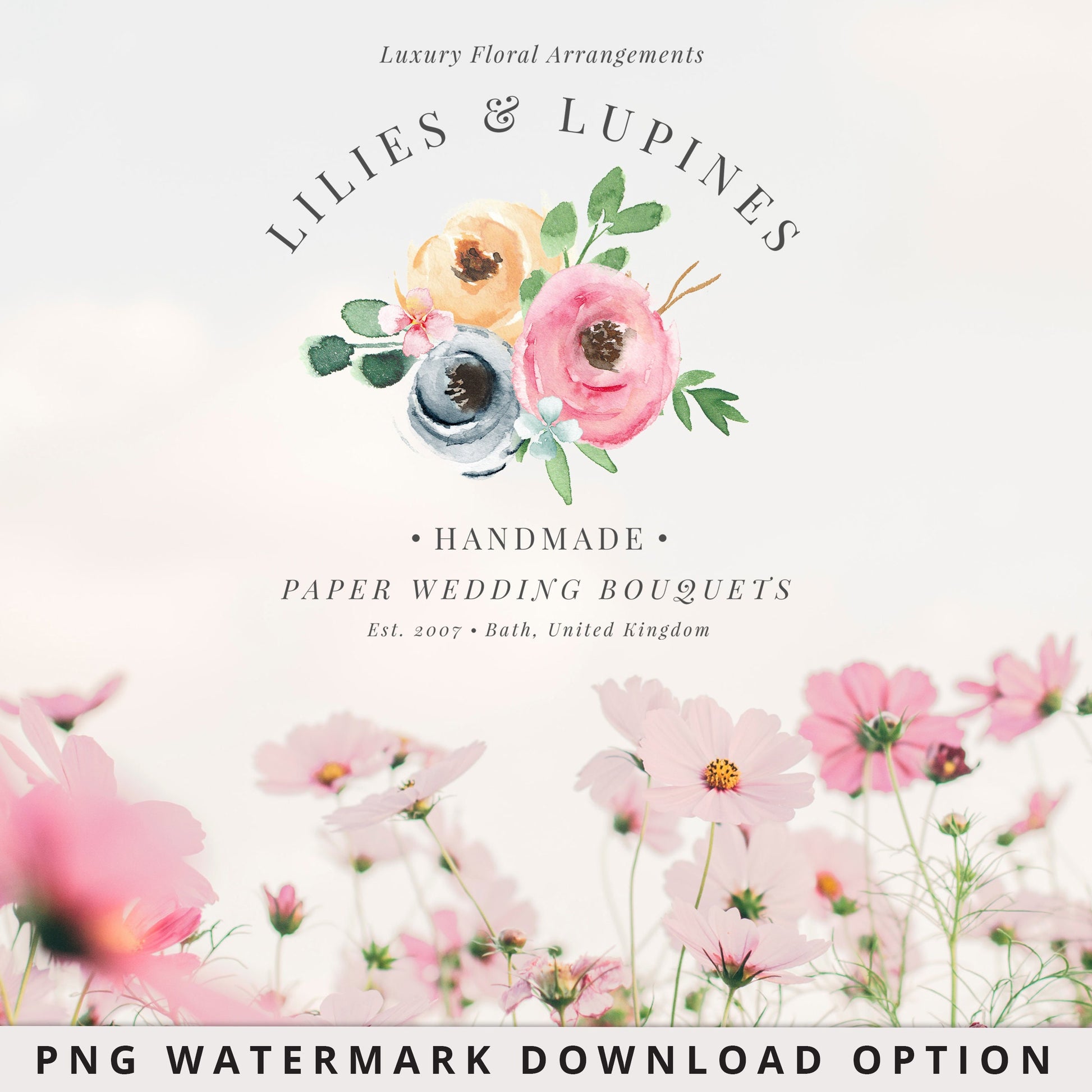 Editable Farmhouse Floral Florist DIY Logo Template | Instant Photography Shabby Chic Watermark Logo Download DIY Premade Template LL-001