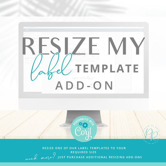 ONLY BUY alongside a label design from my shop - Resize a Label in our Store from a standard template size to a custom size