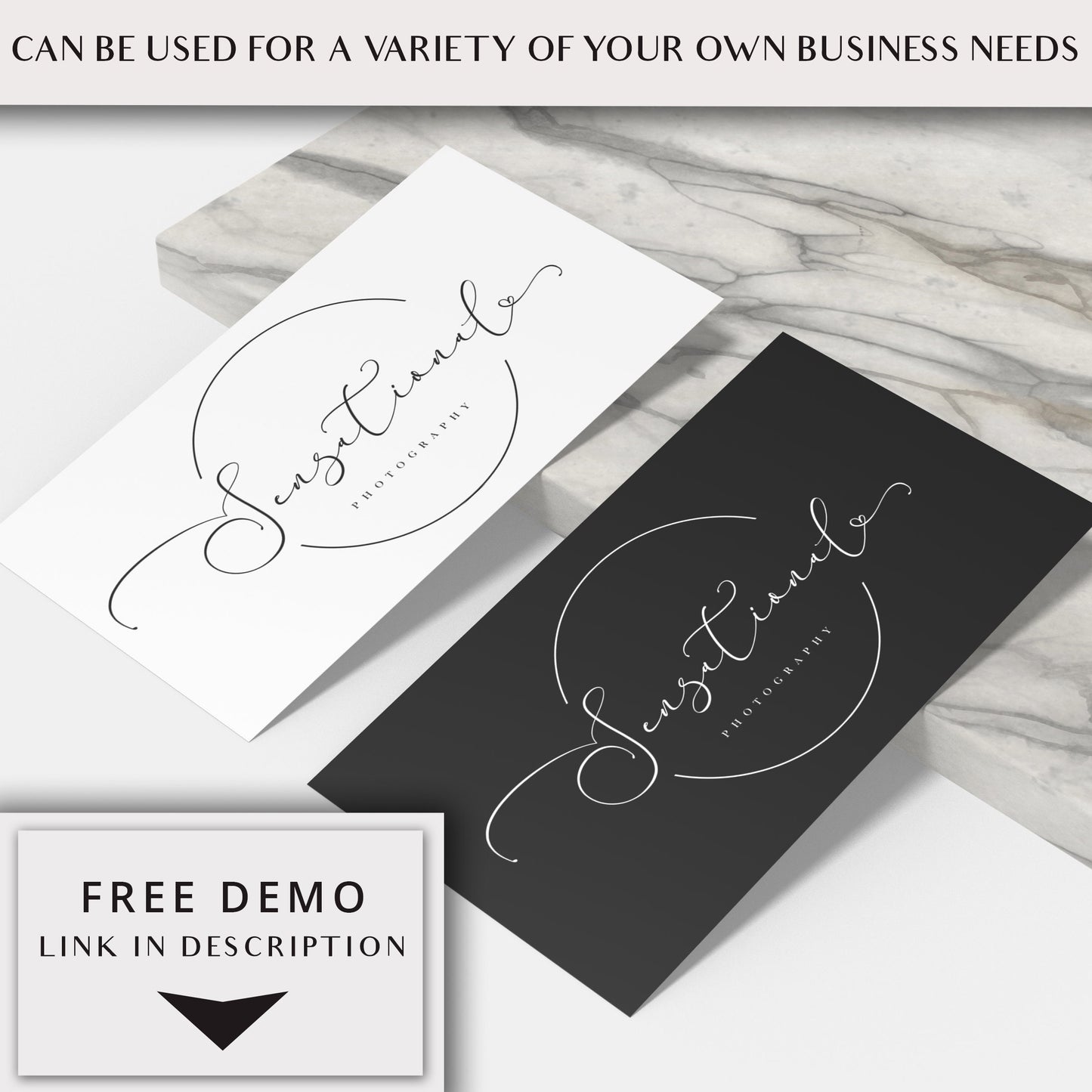 Editable Simple Typography DIY Signature Logo Template | Instant Stamp Watermark Elegant Logo Download DIY Logo Premade Template - PR0428