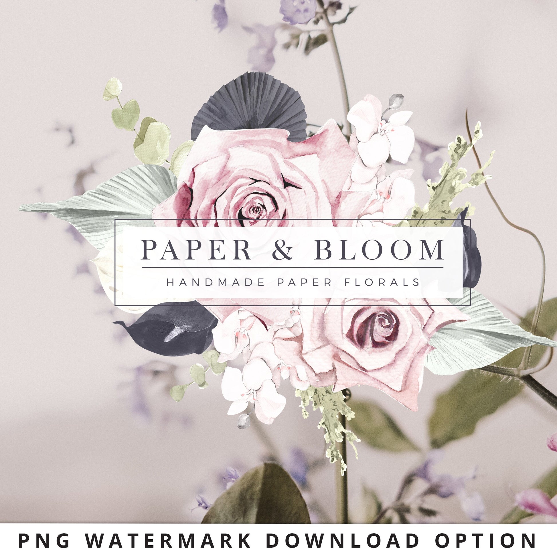 DIY Edit Logo Bundle Templates, 3 x Boho Watercolor Elegant Florals Premade Logos, Premade DIY logo, Flowers Editable Logo Template PB-002