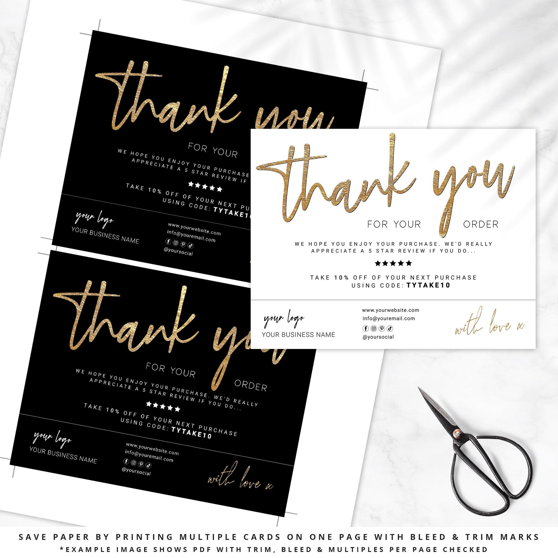 business thank you cards samples