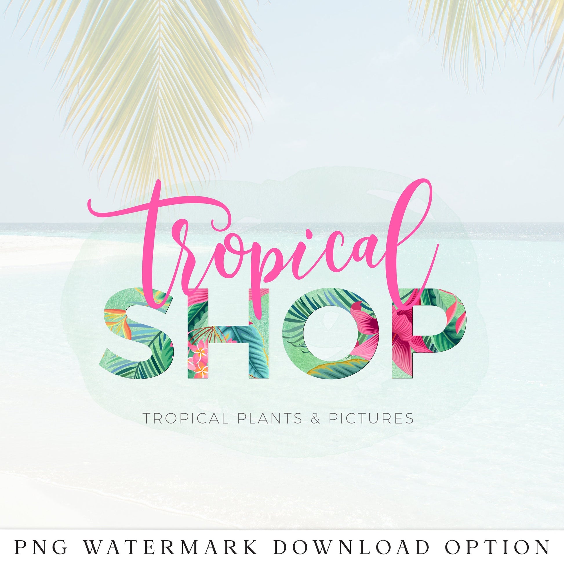 DIY Editable Tropical Logo Template, Premade Bright Color Nature Vegan Logo, Instant Edit Watermark Logo Download DIY logo - PR0374