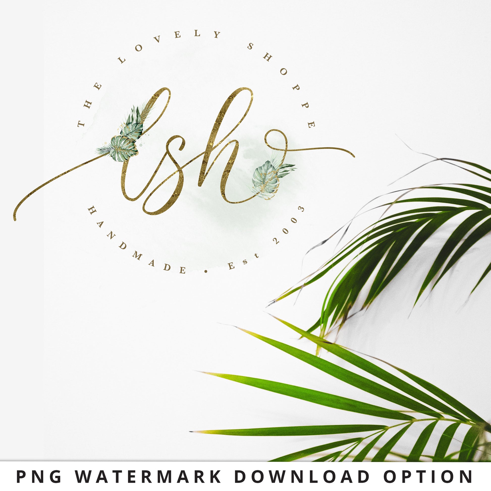 Editable Boho Logo Template Bundle, 3 x Foliage Watercolor Premade Logos, Instant DIY Edit Business Logo, Photography Watermark Logo  LS-001