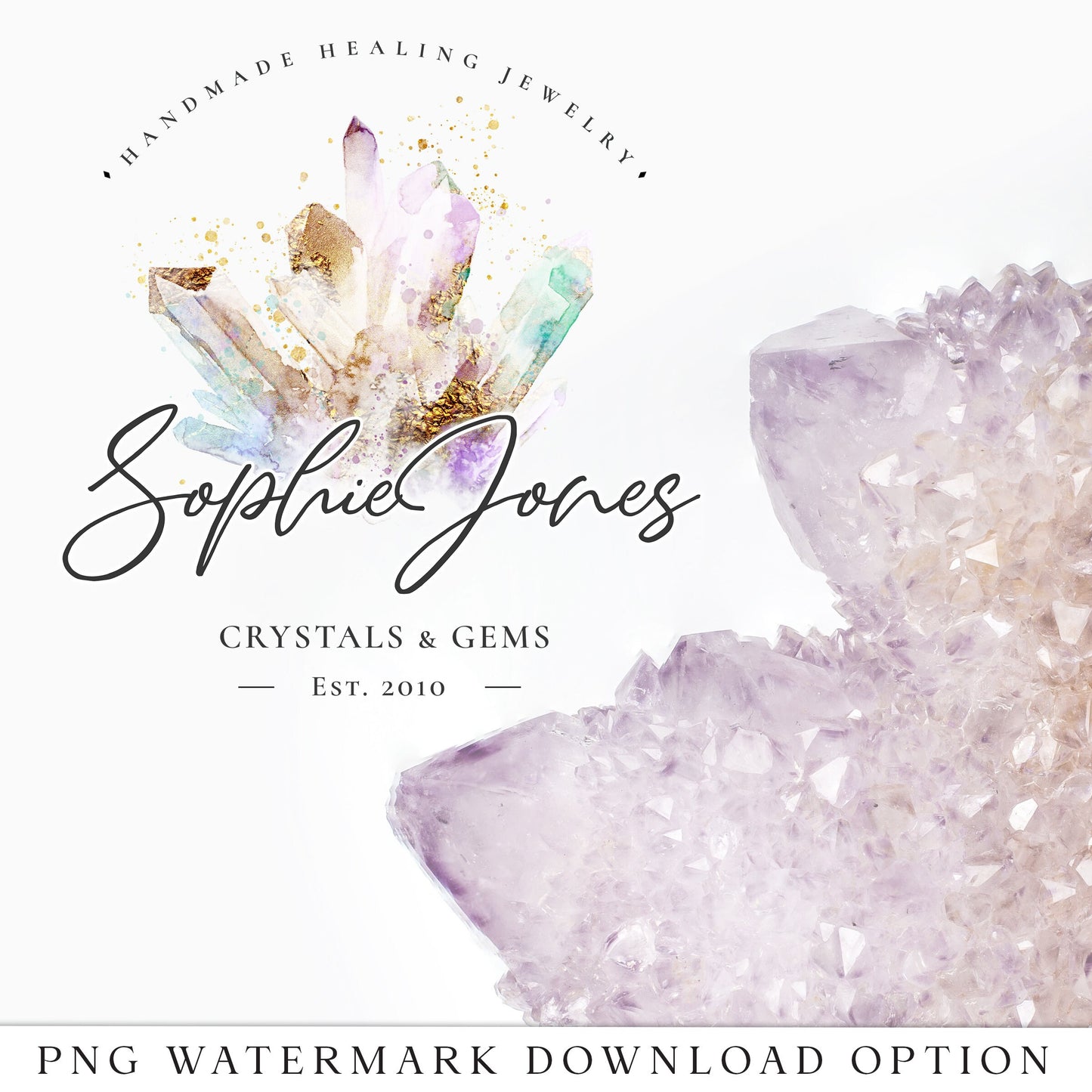 Editable Crystals Logo Template, DIY Edit Business Logo, Premade Spiritual Holistic Logo Design, Premade Logo Template, Company logo PR0235