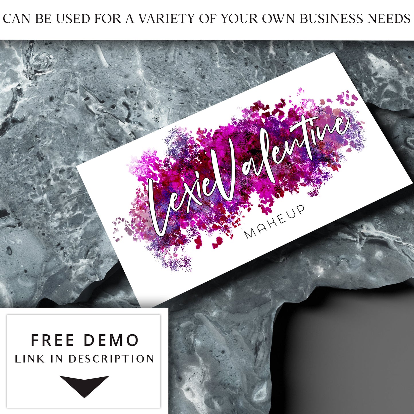 Editable Beauty Logo Bundle, 3x Messy Splatter Paint Logos, Business Logo Branding Kit, DIY Editable hair Stylist Logo Set LV-001