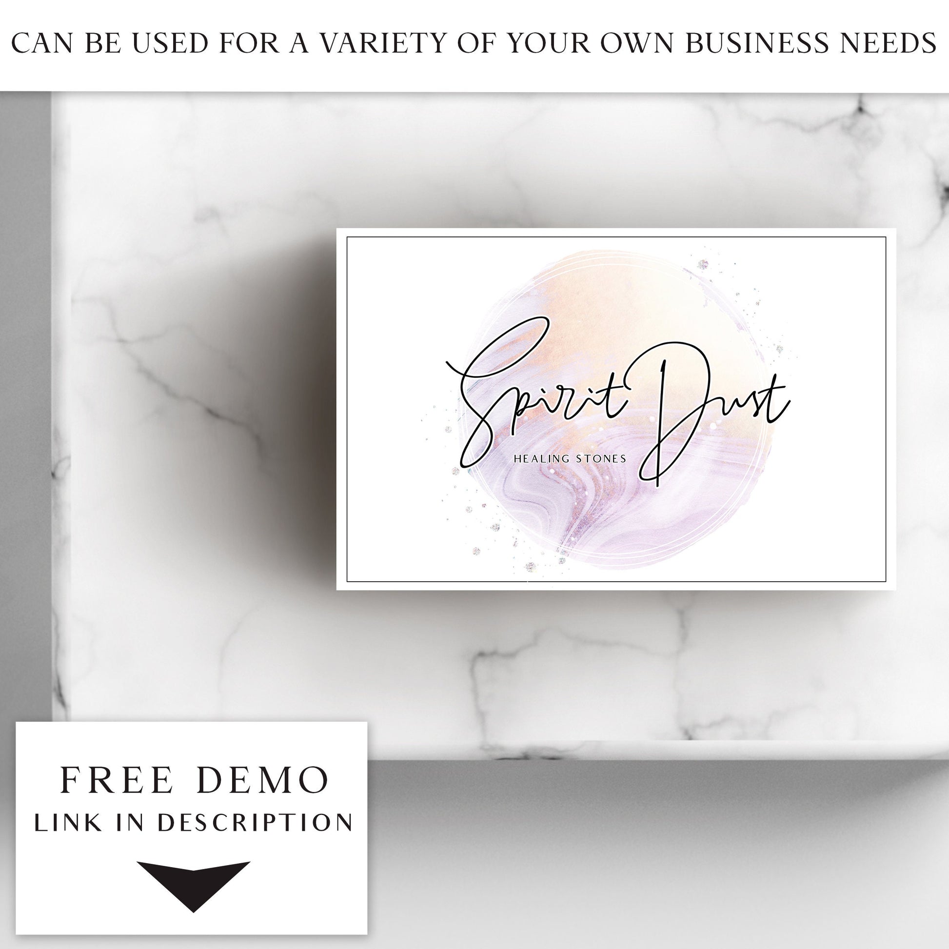 Editable Marble Logo Template, DIY Edit Abstract Logo Design, Premade Modern Business Logo, Instant Access Spiritual Company Logo - PR0455