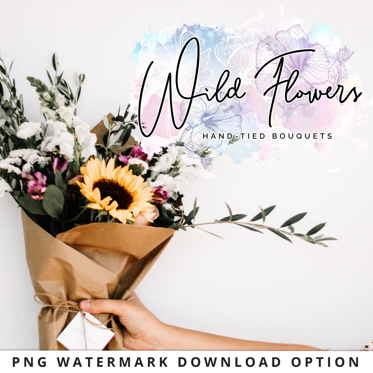 Editable Floral Watercolor Splash Logo | Instant Edit Yourself Online! | Custom Logo Design | Boutique logo | Editable Template - PR0104